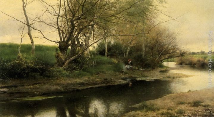 Emilio Sanchez-Perrier Feu de Camp au Bord Dune Riviere